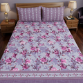 Mauve Blossom Luxury Floral Cotton Bedsheet