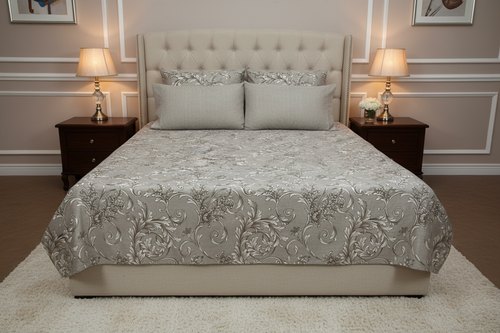 Baroque Vine Bedsheet Set styled on a luxury bed in an elegant classic bedroom